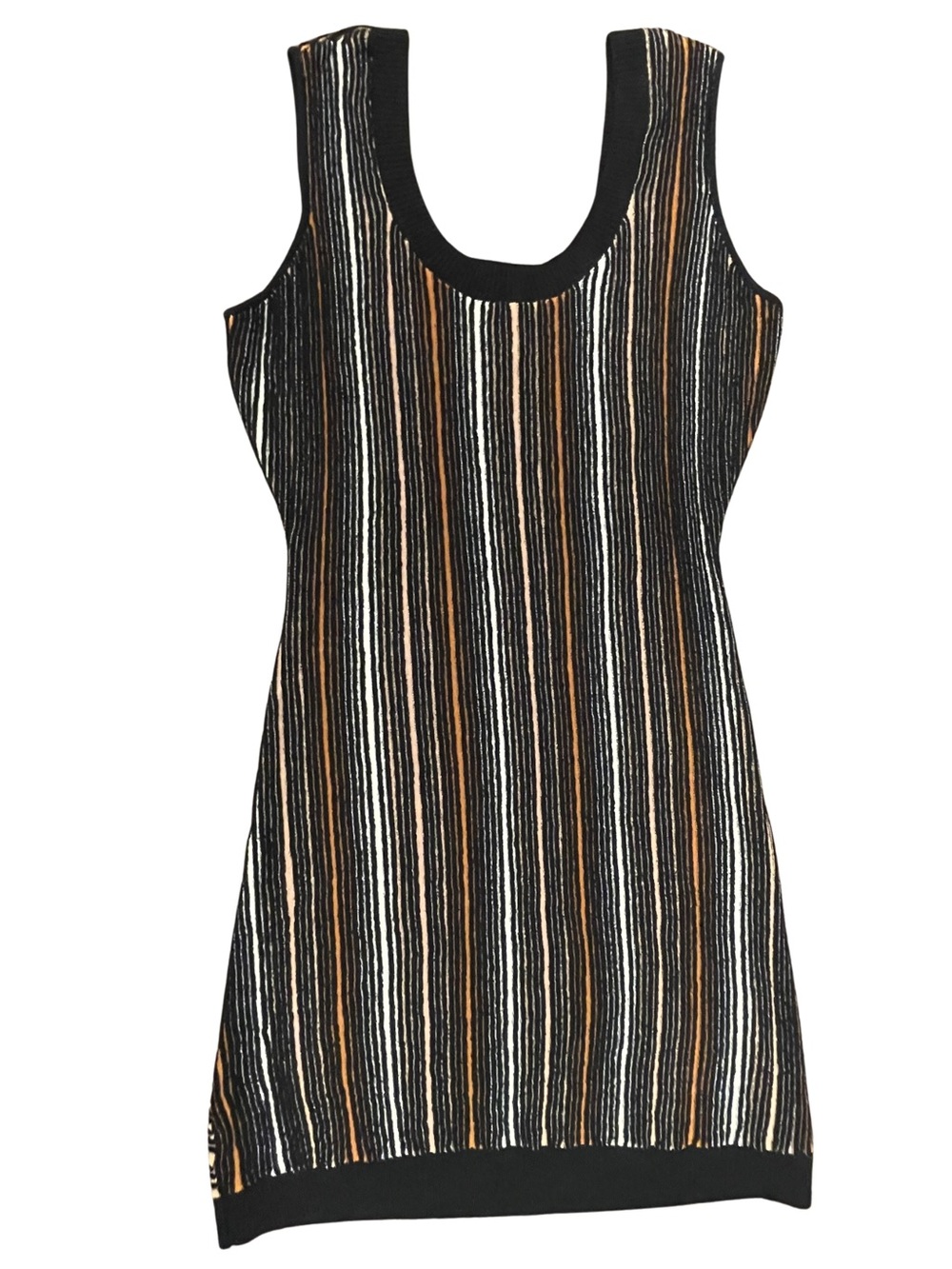Kerisma Striped Mini Dress in Black, Tan, and White